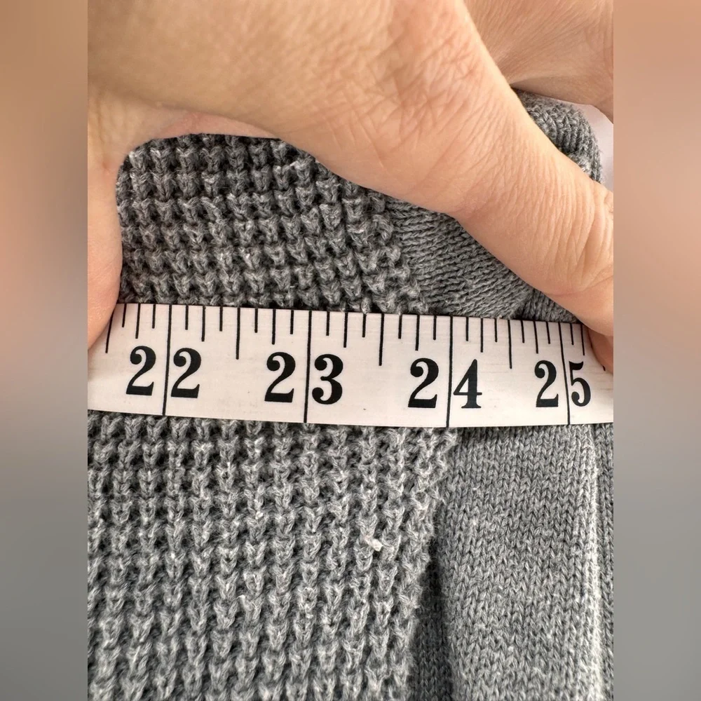 Ralph Lauren LRL Women’s Sz L Gray Sweater Pickets Drawstring 1/4 zip - Picture 5 of 7